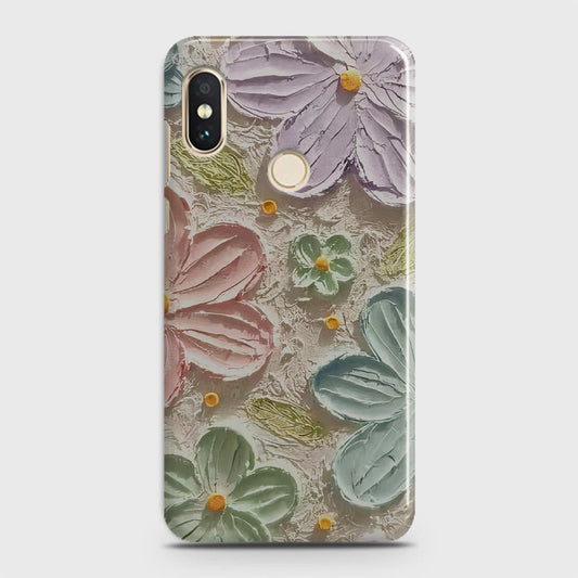 Xiaomi Mi A2 / Mi 6X Cover - Floral Series - Design 15 - Blue & Green - Matte Finish - Snap On Hard Case with LifeTime Colors Guarantee