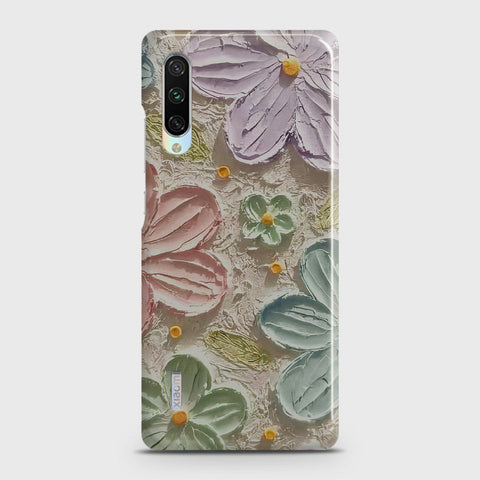 Xiaomi Mi A3 Cover - Floral Series - Design 15 - Blue & Green - Matte Finish - Snap On Hard Case with LifeTime Colors Guarantee