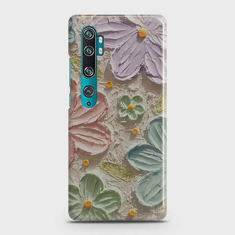 Xiaomi Mi Note 10 Cover - Floral Series - Design 15 - Blue & Green - Matte Finish - Snap On Hard Case with LifeTime Colors Guarantee