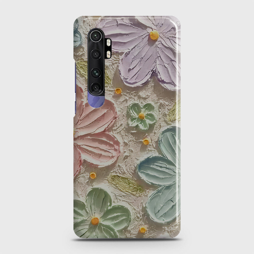 Xiaomi Mi Note 10 Lite Cover - Floral Series - Design 15 - Blue & Green - Matte Finish - Snap On Hard Case with LifeTime Colors Guarantee