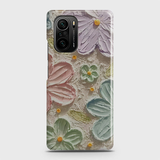 Xiaomi Redmi K40 Cover - Floral Series - Design 15 - Blue & Green - Matte Finish - Snap On Hard Case with LifeTime Colors Guarantee