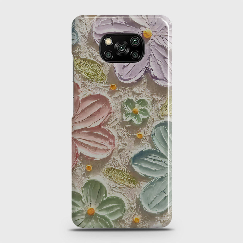 Xiaomi Poco X3 Cover - Floral Series - Design 15 - Blue & Green - Matte Finish - Snap On Hard Case with LifeTime Colors Guarantee