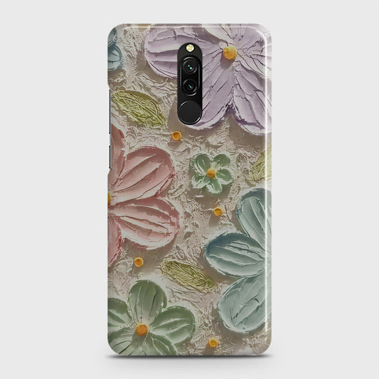 Xiaomi Redmi 8 Cover - Floral Series - Design 15 - Blue & Green - Matte Finish - Snap On Hard Case with LifeTime Colors Guarantee