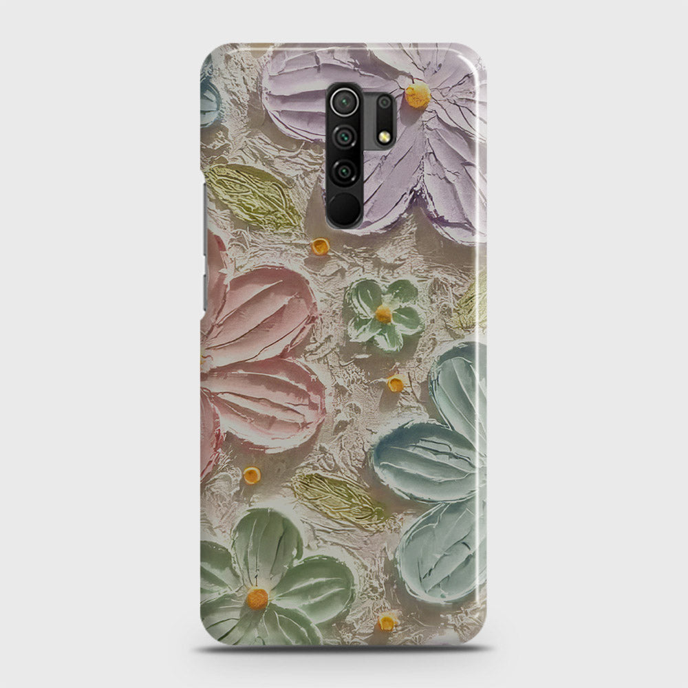 Xiaomi Redmi 9 Cover - Floral Series - Design 15 - Blue & Green - Matte Finish - Snap On Hard Case with LifeTime Colors Guarantee