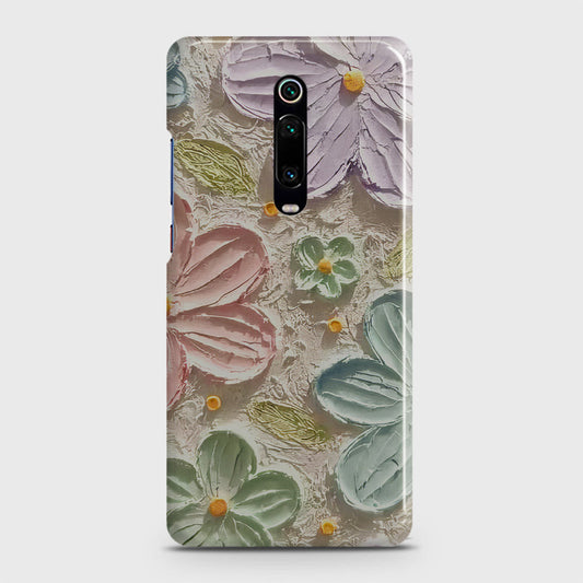 Xiaomi Mi 9T Cover - Floral Series - Design 15 - Blue & Green - Matte Finish - Snap On Hard Case with LifeTime Colors Guarantee