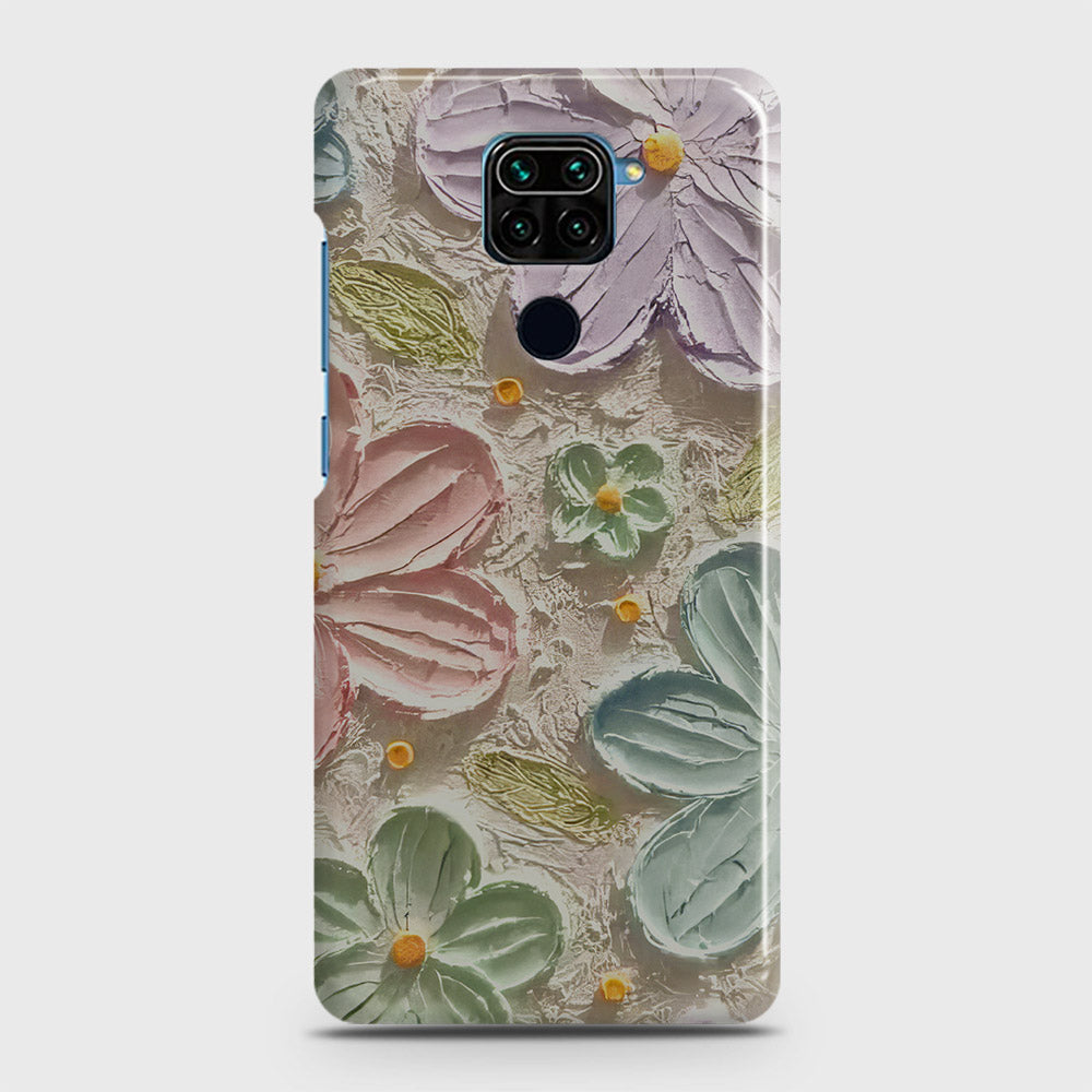 Xiaomi Redmi Note 9 Cover - Floral Series - Design 15 - Blue & Green - Matte Finish - Snap On Hard Case with LifeTime Colors Guarantee