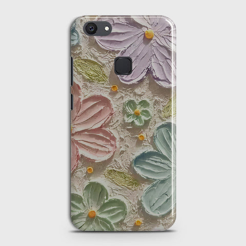 Vivo V7 Plus Cover - Floral Series - Design 15 - Blue & Green - Matte Finish - Snap On Hard Case with LifeTime Colors Guarantee