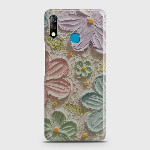 Infinix Hot 8 Lite Cover - Floral Series - Design 15 - Blue & Green - Matte Finish - Snap On Hard Case with LifeTime Colors Guarantee