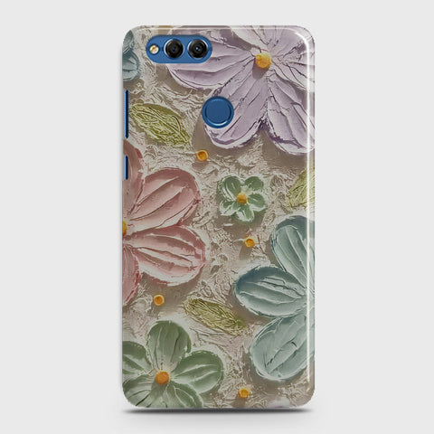 Huawei Honor 7X Cover - Floral Series - Design 15 - Blue & Green - Matte Finish - Snap On Hard Case with LifeTime Colors Guarantee