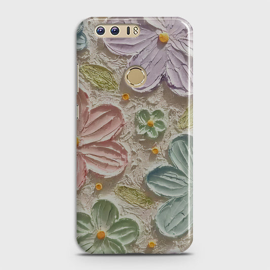 Huawei Honor 8 Cover - Floral Series - Design 15 - Blue & Green - Matte Finish - Snap On Hard Case with LifeTime Colors Guarantee