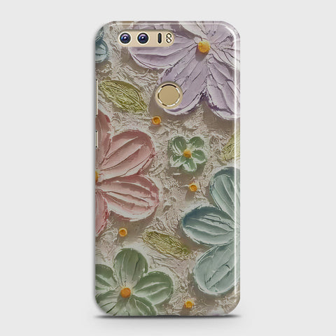 Huawei Honor 8 Cover - Floral Series - Design 15 - Blue & Green - Matte Finish - Snap On Hard Case with LifeTime Colors Guarantee