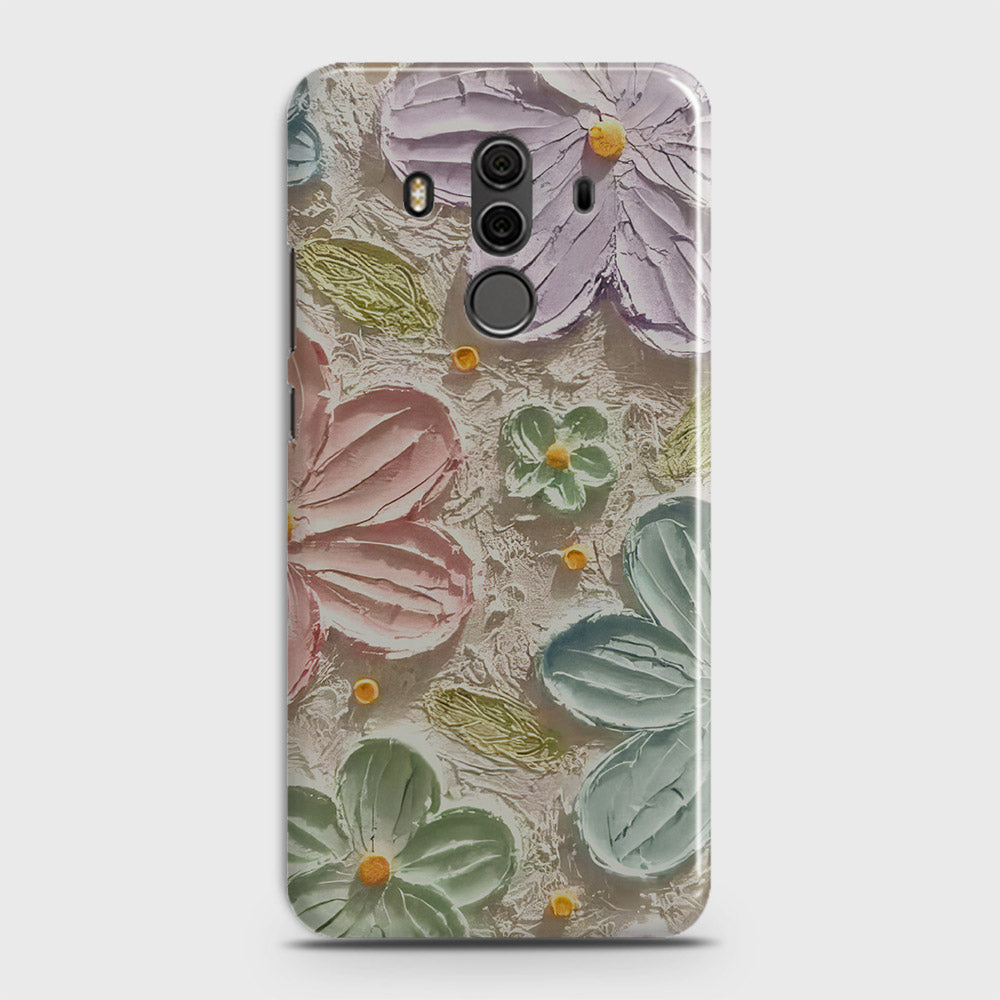 Huawei Mate 10 Pro Cover - Floral Series - Design 15 - Blue & Green - Matte Finish - Snap On Hard Case with LifeTime Colors Guarantee