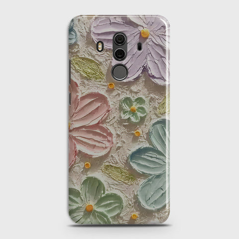 Huawei Mate 10 Pro Cover - Floral Series - Design 15 - Blue & Green - Matte Finish - Snap On Hard Case with LifeTime Colors Guarantee