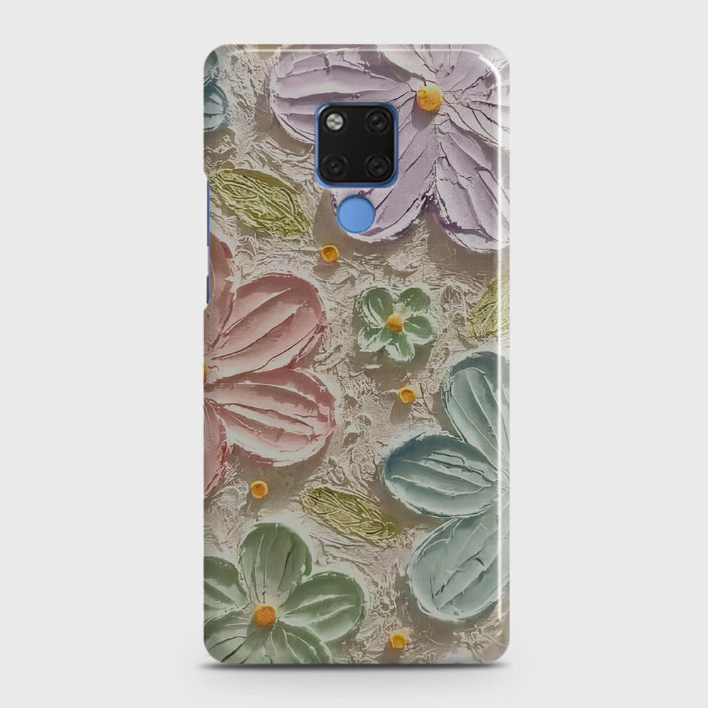 Huawei Mate 20 Cover - Floral Series - Design 15 - Blue & Green - Matte Finish - Snap On Hard Case with LifeTime Colors Guarantee