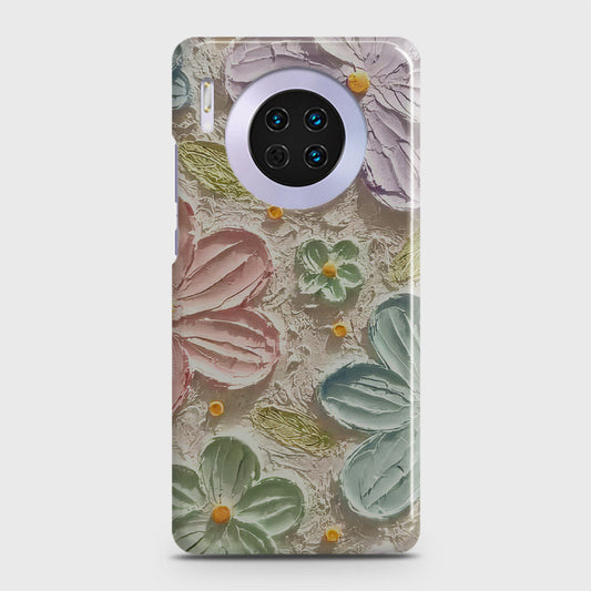 Huawei Mate 30 Cover - Floral Series - Design 15 - Blue & Green - Matte Finish - Snap On Hard Case with LifeTime Colors Guarantee