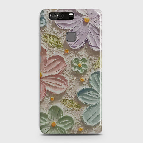 Huawei P9 Cover - Floral Series - Design 15 - Blue & Green - Matte Finish - Snap On Hard Case with LifeTime Colors Guarantee