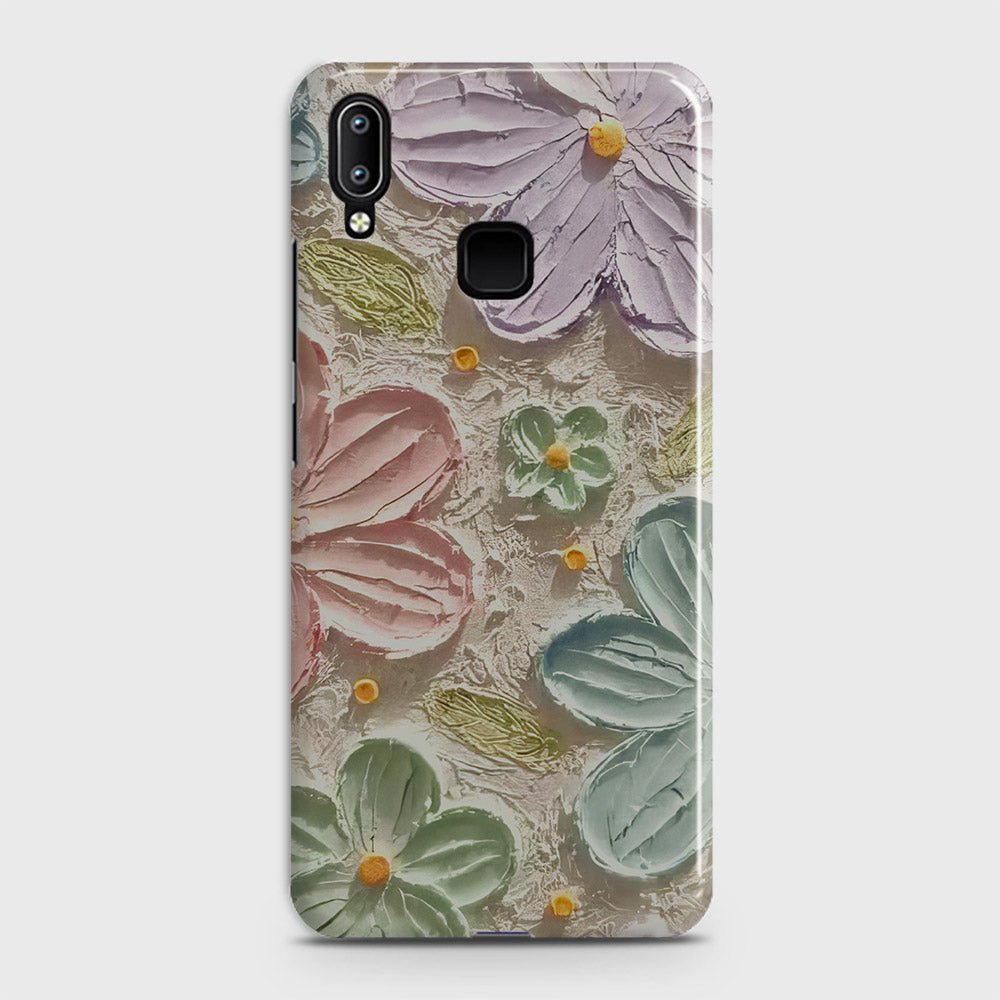 Vivo V11 Cover - Floral Series - Design 15 - Blue & Green - Matte Finish - Snap On Hard Case with LifeTime Colors Guarantee