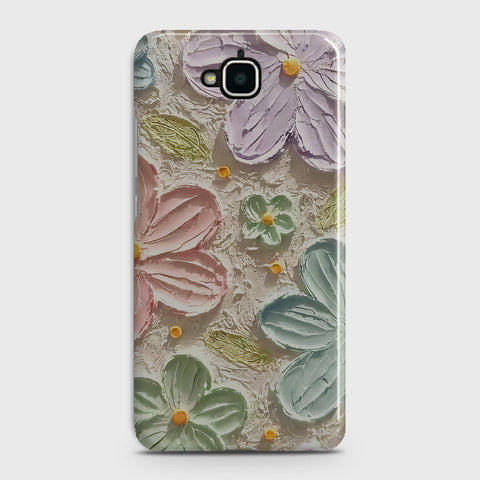 Huawei Y6 Pro 2015 Cover - Floral Series - Design 15 - Blue & Green - Matte Finish - Snap On Hard Case with LifeTime Colors Guarantee