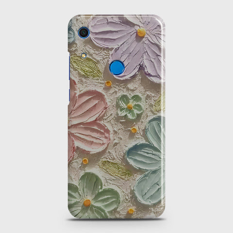 Huawei Y6s 2019 Cover - Floral Series - Design 15 - Blue & Green - Matte Finish - Snap On Hard Case with LifeTime Colors Guarantee