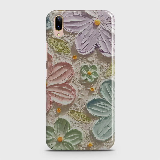 Vivo V11 Pro Cover - Floral Series - Design 15 - Blue & Green - Matte Finish - Snap On Hard Case with LifeTime Colors Guarantee