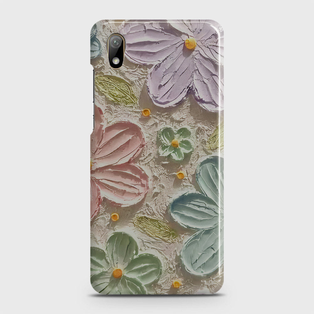 Huawei Y5 2019 Cover - Floral Series - Design 15 - Blue & Green - Matte Finish - Snap On Hard Case with LifeTime Colors Guarantee