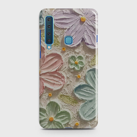 Samsung Galaxy A9 2018 Cover - Floral Series - Design 15 - Blue & Green - Matte Finish - Snap On Hard Case with LifeTime Colors Guarantee