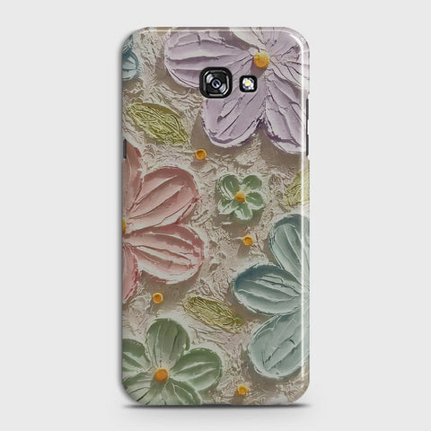 Samsung Galaxy A7 2017 / A720 Cover - Floral Series - Design 15 - Blue & Green - Matte Finish - Snap On Hard Case with LifeTime Colors Guarantee