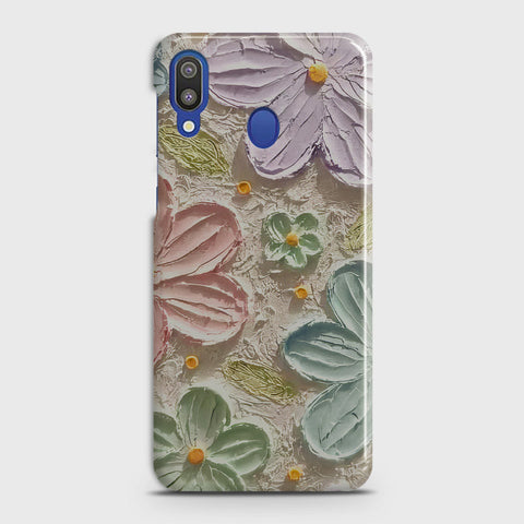 Samsung Galaxy M20 Cover - Floral Series - Design 15 - Blue & Green - Matte Finish - Snap On Hard Case with LifeTime Colors Guarantee