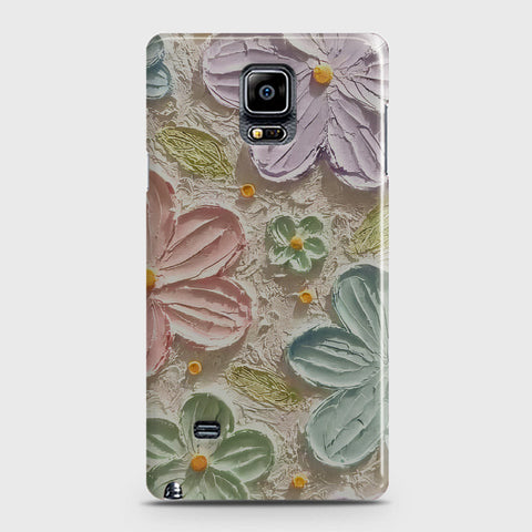 Samsung Galaxy Note 4 Cover - Floral Series - Design 15 - Blue & Green - Matte Finish - Snap On Hard Case with LifeTime Colors Guarantee