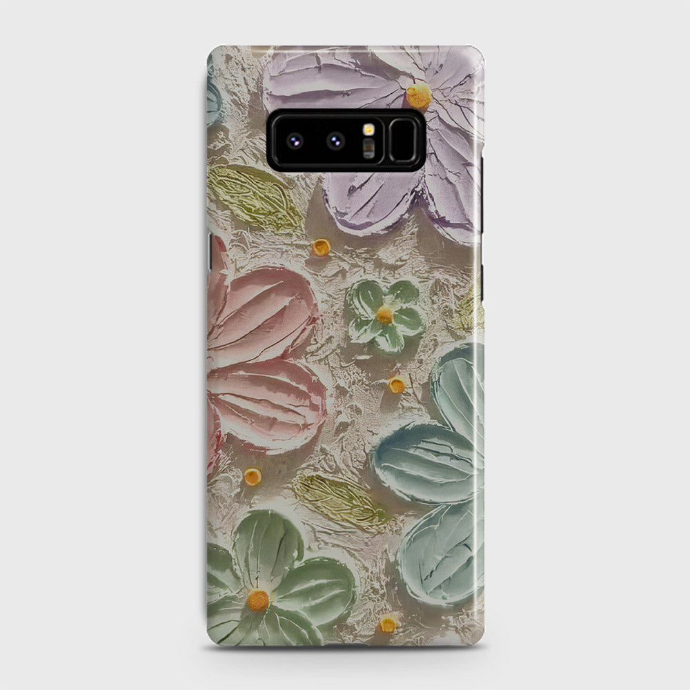 Samsung Galaxy Note 8 Cover - Floral Series - Design 15 - Blue & Green - Matte Finish - Snap On Hard Case with LifeTime Colors Guarantee