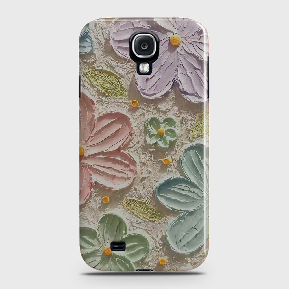 Samsung Galaxy S4 Cover - Floral Series - Design 15 - Blue & Green - Matte Finish - Snap On Hard Case with LifeTime Colors Guarantee