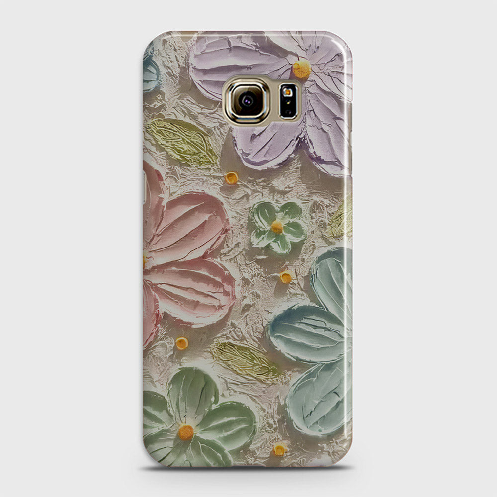 Samsung Galaxy S6 Cover - Floral Series - Design 15 - Blue & Green - Matte Finish - Snap On Hard Case with LifeTime Colors Guarantee