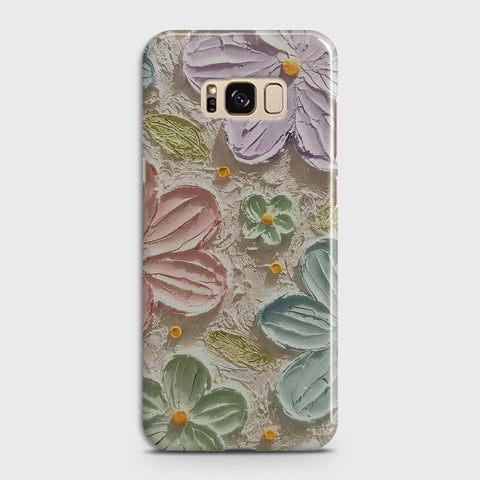 Samsung Galaxy S8 Cover - Floral Series - Design 15 - Blue & Green - Matte Finish - Snap On Hard Case with LifeTime Colors Guarantee