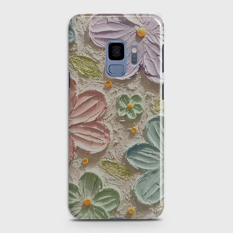 Samsung Galaxy S9 Cover - Floral Series - Design 15 - Blue & Green - Matte Finish - Snap On Hard Case with LifeTime Colors Guarantee