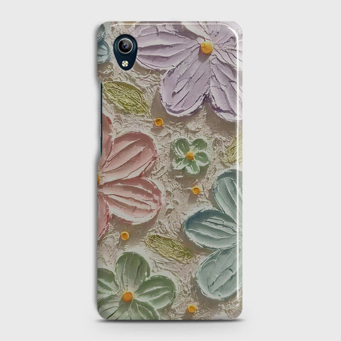 Vivo Y91C Cover - Floral Series - Design 15 - Blue & Green - Matte Finish - Snap On Hard Case with LifeTime Colors Guarantee