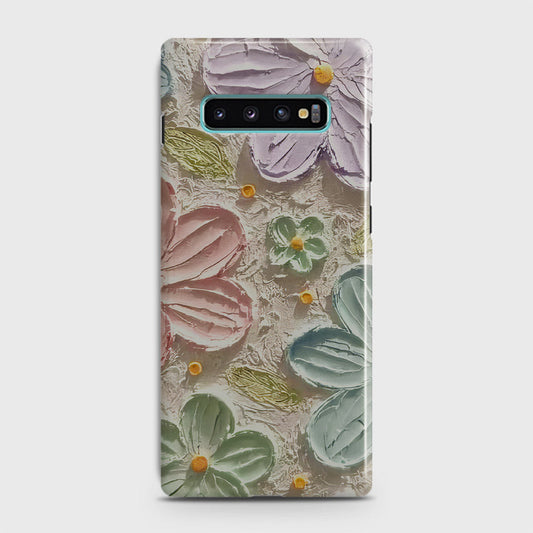 Samsung Galaxy S10 Plus Cover - Floral Series - Design 15 - Blue & Green - Matte Finish - Snap On Hard Case with LifeTime Colors Guarantee