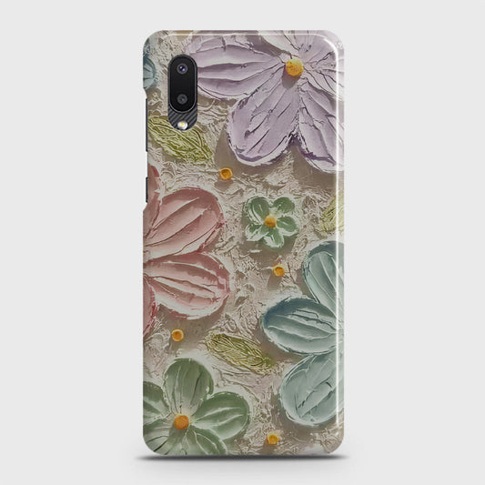 Samsung Galaxy A02 Cover - Floral Series - Design 15 - Blue & Green - Matte Finish - Snap On Hard Case with LifeTime Colors Guarantee