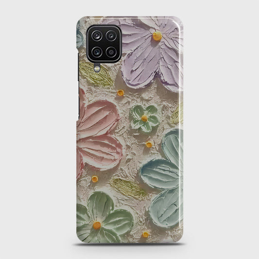 Samsung Galaxy A12 Cover - Floral Series - Design 15 - Blue & Green - Matte Finish - Snap On Hard Case with LifeTime Colors Guarantee