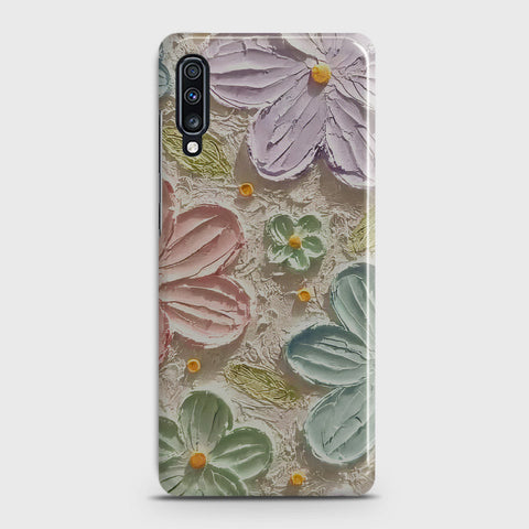 Samsung Galaxy A70 Cover - Floral Series - Design 15 - Blue & Green - Matte Finish - Snap On Hard Case with LifeTime Colors Guarantee