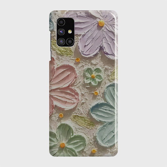 Samsung Galaxy M51 Cover - Floral Series - Design 15 - Blue & Green - Matte Finish - Snap On Hard Case with LifeTime Colors Guarantee