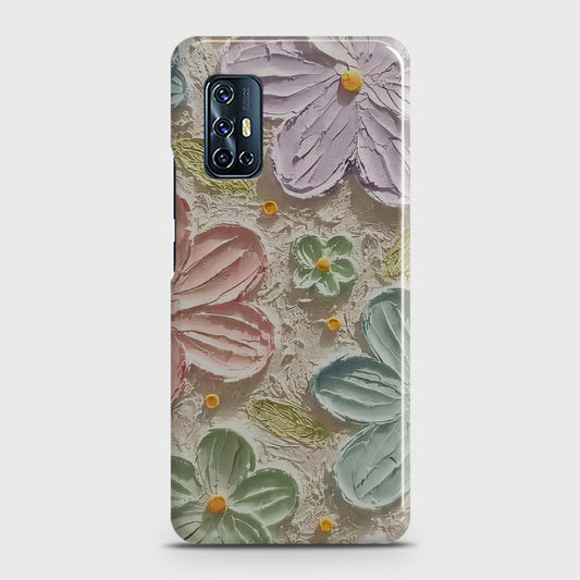 Vivo V17 Cover - Floral Series - Design 15 - Blue & Green - Matte Finish - Snap On Hard Case with LifeTime Colors Guarantee