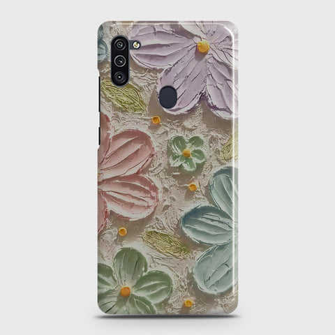 Samsung Galaxy M11 Cover - Floral Series - Design 15 - Blue & Green - Matte Finish - Snap On Hard Case with LifeTime Colors Guarantee