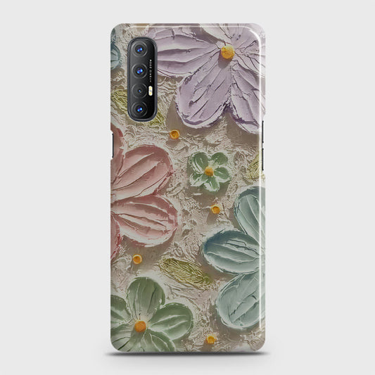 Oppo Reno 3 Pro Cover - Floral Series - Design 15 - Blue & Green - Matte Finish - Snap On Hard Case with LifeTime Colors Guarantee