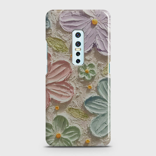 Vivo V17 Pro Cover - Floral Series - Design 15 - Blue & Green - Matte Finish - Snap On Hard Case with LifeTime Colors Guarantee