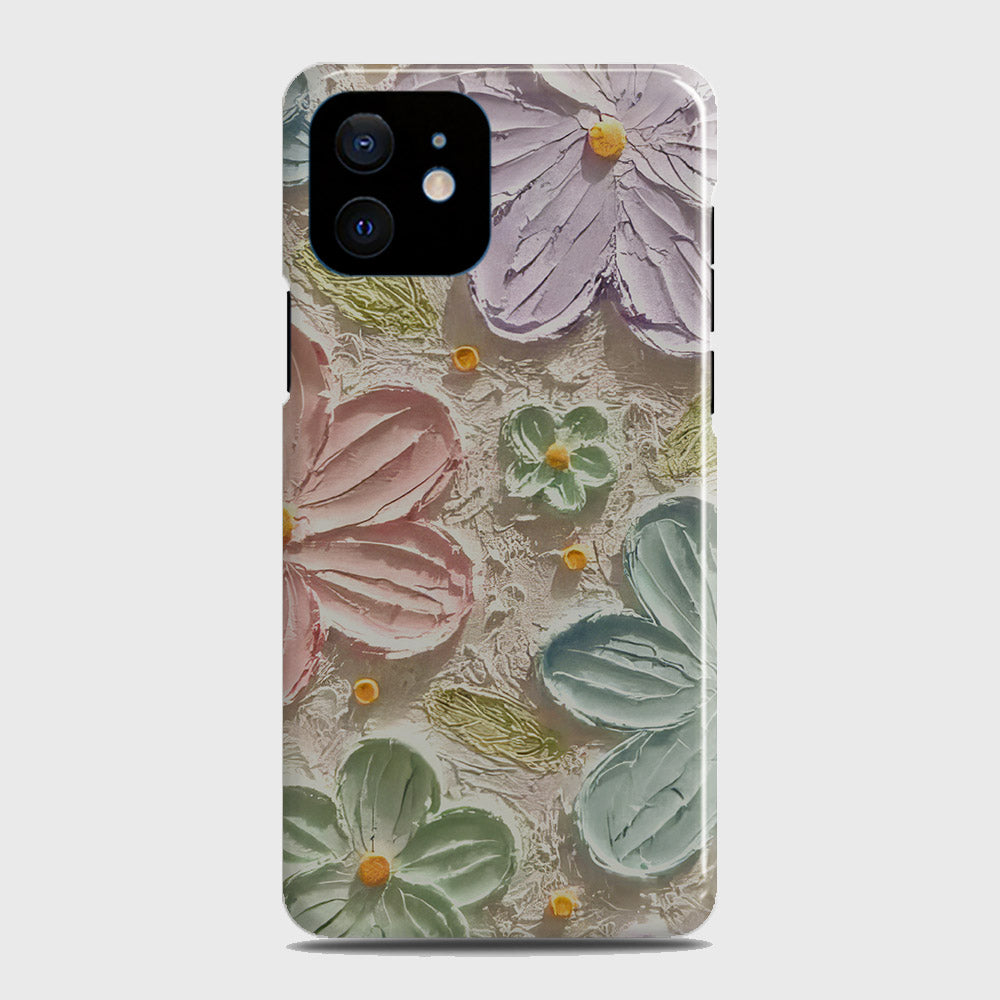 iPhone 12 Mini Cover - Floral Series - Design 15 - Blue & Green - Matte Finish - Snap On Hard Case with LifeTime Colors Guarantee