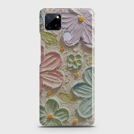 Realme Narzo 30A Cover - Floral Series - Design 15 - Blue & Green - Matte Finish - Snap On Hard Case with LifeTime Colors Guarantee