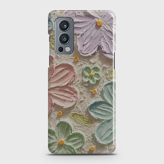 OnePlus Nord 2 Cover - Floral Series - Design 15 - Blue & Green - Matte Finish - Snap On Hard Case with LifeTime Colors Guarantee