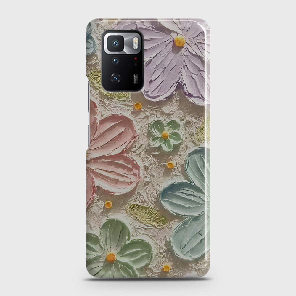 Xiaomi Poco X3 GT Cover - Floral Series - Design 15  - Blue & Green - Matte Finish - Snap On Hard Case with LifeTime Colors Guarantee