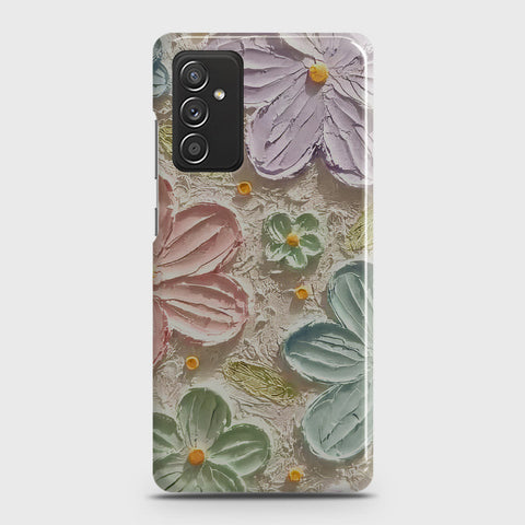 Samsung Galaxy M52 5G Cover - Floral Series - Design 15 - Blue & Green - Matte Finish - Snap On Hard Case with LifeTime Colors Guarantee