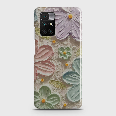 Xiaomi Redmi 10 Cover - Floral Series - Design 15 - Blue & Green - Matte Finish - Snap On Hard Case with LifeTime Colors Guarantee